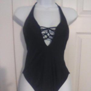 VOLCOM Women's Black Backless ,One-Piece Swimwear